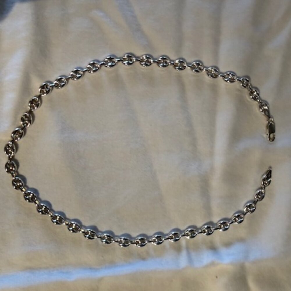 Silver 925 'Gucci Link'/Puffed Mariner Link Necklace